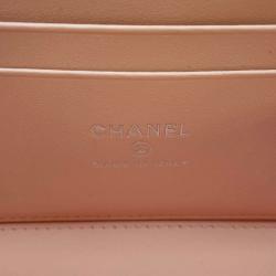 Pre Owned CHANEL  Pink Lambskin Matelasse Chain vanity bag 