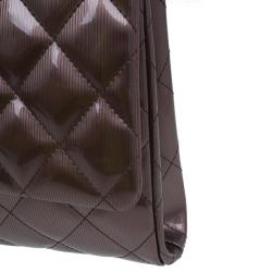 Pre Owned حقيبة كلتش شانيل جلد برنزي لامع بسلسلة