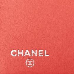 Chanel Red Leather Studded CC L Yen Wallet
