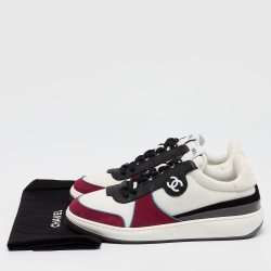 Pre Owned Chanel Multicolor Mesh and Suede CC Low Top Sneakers Size 39