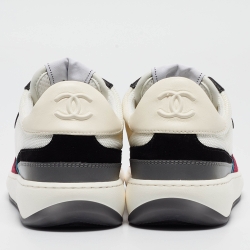 Pre Owned Chanel Multicolor Mesh and Suede CC Low Top Sneakers Size 39