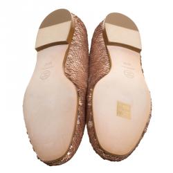 مملوكة مسبقًا Chanel Two Tone Sequined CC Smoking Slippers Size 38.5