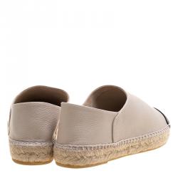 Pre Owned حذاء إسبادريل شانيل  مقدمة CC جلد مونوكرومي مقاس 40