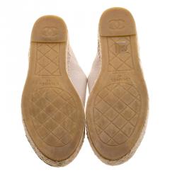 Pre Owned حذاء إسبادريل شانيل  مقدمة CC جلد مونوكرومي مقاس 40