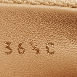 مملوكة مسبقًا Chanel CC Size 36 Beige Canvas and Metal Cap Toe Espadrille Flats