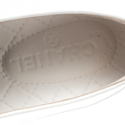 Pre Owned Chanel Monochrome Leather Slip On Sneakers Size 39.5