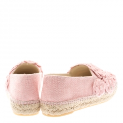 مملوكة مسبقًا حذاء إسبادريلز شانيل كاميليا CC كانفاس وردي