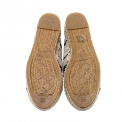 Pre Owned Chanel Multicolor Tweed CC Espadrilles Size 41