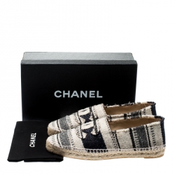 Pre Owned Chanel Multicolor Tweed CC Espadrilles Size 41