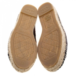 Pre Owned  حذاء إسبادريلز شانيل CC قماش مزيج صوف متعدد الألوان مقاس 39