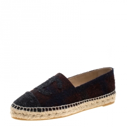 Pre Owned  حذاء إسبادريلز شانيل CC قماش مزيج صوف متعدد الألوان مقاس 39