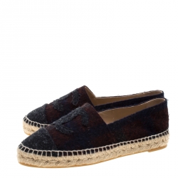 Pre Owned  حذاء إسبادريلز شانيل CC قماش مزيج صوف متعدد الألوان مقاس 39