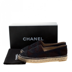 Pre Owned  حذاء إسبادريلز شانيل CC قماش مزيج صوف متعدد الألوان مقاس 39