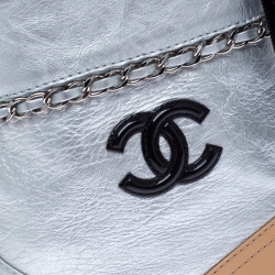 Chanel Metallic Silver Leather CC Cap Toe Ankle Boots Size 40.5