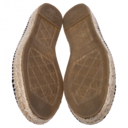 مملوكة مسبقًا Chanel Black Leather CC Espadrilles Loafers Size 41