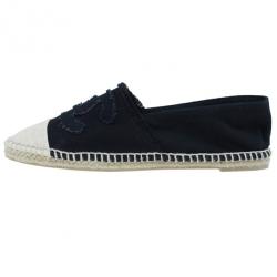 مملوكة مسبقًا Chanel Black Denim Canvas Espadrilles Size 39