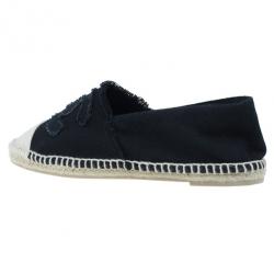 مملوكة مسبقًا Chanel Black Denim Canvas Espadrilles Size 39