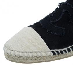 مملوكة مسبقًا Chanel Black Denim Canvas Espadrilles Size 39