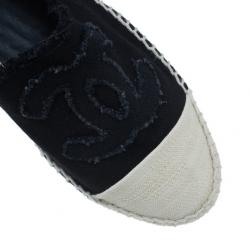 مملوكة مسبقًا Chanel Black Denim Canvas Espadrilles Size 39