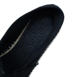 مملوكة مسبقًا Chanel Black Denim Canvas Espadrilles Size 39