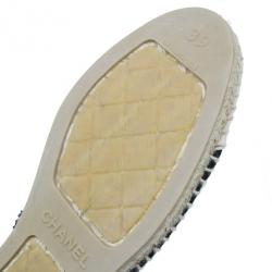 مملوكة مسبقًا Chanel Black Denim Canvas Espadrilles Size 39