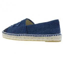 Pre Owned Chanel Blue Denim Canvas Espadrilles Size 40