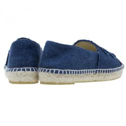 Pre Owned Chanel Blue Denim Canvas Espadrilles Size 40