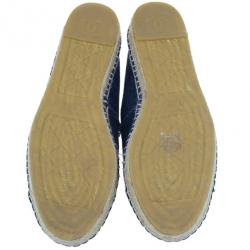 Pre Owned Chanel Blue Denim Canvas Espadrilles Size 40
