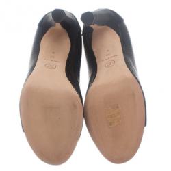 Pre Owned حذاء شانيل جلد منقوش ليزرد مقدمة مفتوحة مقاس 38