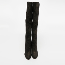 Chanel Two Tone Suede Knee Length Boots Size 39