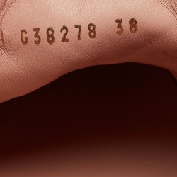Pre Owned Chanel Pink Canvas Cloth Quilted Logo Low Top Sneakers Size 38
