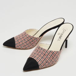 Chanel Multicolor Canvas Mules Size 40.5
