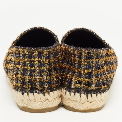Chanel  Multicolor Tweed CC Cap Toe Espadrille Flats Size 39 