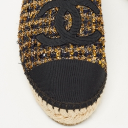 Chanel  Multicolor Tweed CC Cap Toe Espadrille Flats Size 39 
