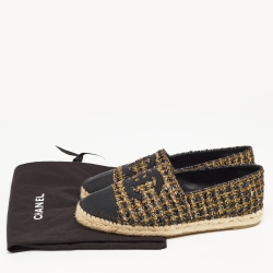 Chanel  Multicolor Tweed CC Cap Toe Espadrille Flats Size 39 