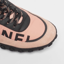 Pre Owned Chanel Multicolor Nylon and Suede CC  Sneakers Size 37.5