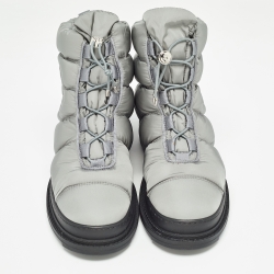 Chanel Grey Nylon Snow Ankle Boots Size 37.5