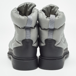 Chanel Grey Nylon Snow Ankle Boots Size 37.5