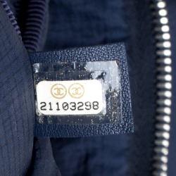 Pre Owned Chanel Navy Blue Nylon Sport Line Front Zip Weekender Travel Bag