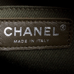 Pre Owned Chanel Khaki Women Canvas and Leather Cuba Pocket Backpack