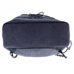 Pre Owned Chanel Grey Canvas Deauville Backpack