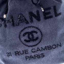 Pre Owned Chanel Grey Canvas Deauville Backpack