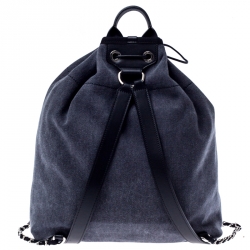 Pre Owned Chanel Grey Canvas Deauville Backpack