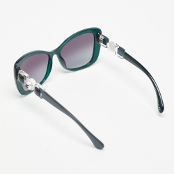 Pre Owned Chanel Emerald/Black Gradient 5445-H CC Pearl Butterfly Sunglasses