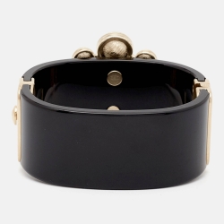 مملوكة مسبقًا Chanel CC Crystals Resin Gold Tone Bracelet