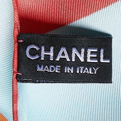 Pre Owned Chanel Multicolor CC Camelia Print Silk Square Scarf