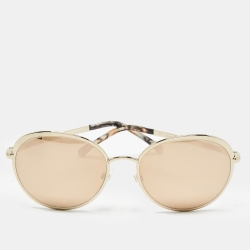 Chanel Gold Mirrored 4206 Frame Round Sunglasses