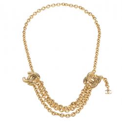 Chanel Vintage Chanel Gold-tone CC Logo Turn-lock Chunky Chain