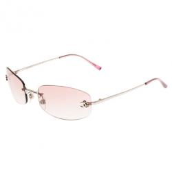 Pre Owned Chanel Pink 4002 Rimless CC Aviators