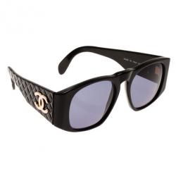 Chanel Black 01450 Quilted Vintage Sunglasses Chanel